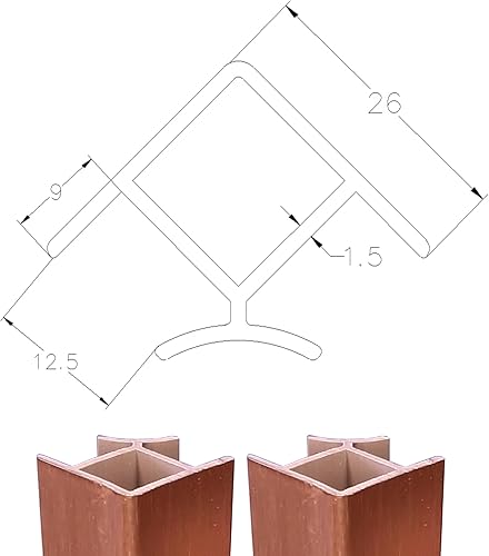 2x Connettore Zoccolino Battiscopa Bordo Mobili Cucina Zoccolo Giunzione multiangolo angolare, 100mm rame 90° - Honorern