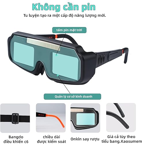 Occhiali da saldatore, vista panoramica, con oscuramento automatico, protezione degli occhi, accessori per saldatore, protezione anti-riflesso per saldatura - Honorern