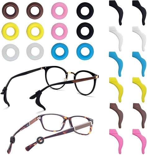 12 paia, fermi Eyewear silicone antiscivolo occhiali da vista tempio punte sport manica fermi per occhiali da sole occhiali da lettura - Honorern