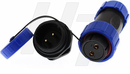 HangTon HE21 - Connettore impermeabile a 2 pin, 500 V/30 A, connettore femmina a sgancio rapido + presa maschio per montaggio a pannello - Honorern