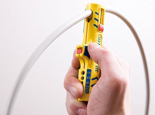 Set per il trattamento dei cavi Jokari Secura II (per cavi coassiali da Ø 4,8 a 7,5 mm e cavi tondi da Ø 8 a 13 mm, strumento per spelare i cavi) 490119 - Honorern