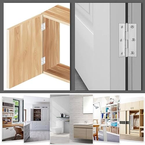 20 Pezzi Cerniere Inox Cerniere per Ante Cerniera Piatta Pieghevole 66 * 38 mm per le Ante Degli Armadi Cassetti Ferramenta per Mobili con 120 Viti - Honorern