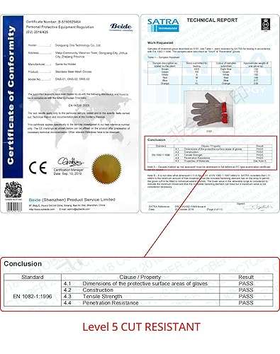 Guanti Antitaglio - Protezione di Livello 5 - Acciaio inossidabile 316L - Guanti da Lavoro Alte Prestazioni per Cucina, Giardino e Falegnameria (M, 1 Pezzo) - Honorern