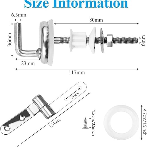 Cerniere Tavoletta Sedile WC,Kit di Fissaggio per Sedile WC,Fissaggi WC Sedile Universali per Copriwater,Attacco WC per Sedili WC,Elementi di Fissaggio per Cerniera del Sedile del WC - Honorern