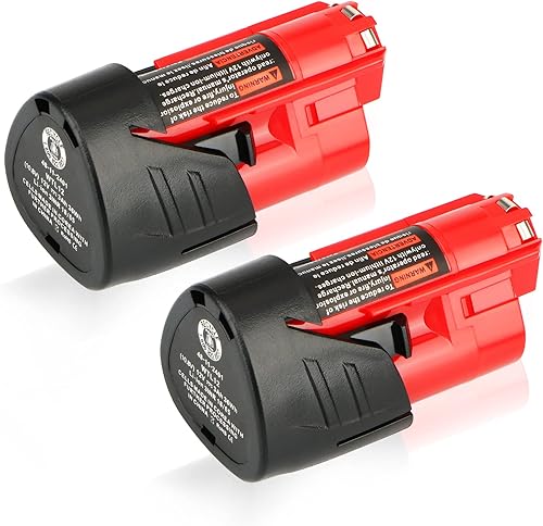 2X Waitley 12V 3.0Ah Batteria per Milwaukee M12 48-11-2410 48-11-2420 48-11-2411 48-11-2401 48-11-2402 M12 12V tensile elettrico senza fili… - Honorern
