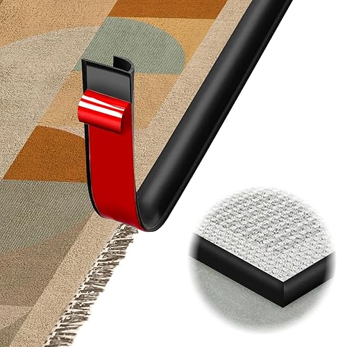 Profilo di Transizione Flessibile Autoadesivo PVC Transition Strip for Floor Carpet Finishing Transition Threshold (Nero, 5 M) - Honorern