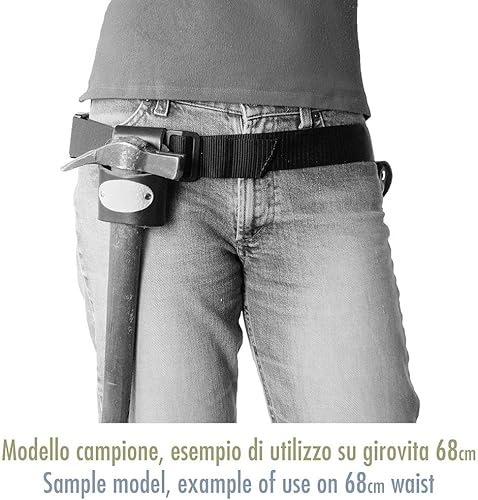 Porta Martello Colore Nero - in Vero Cuoio, Rivetti Bruniti, Fatto a mano in Italia, Cintura non Inclusa - Honorern