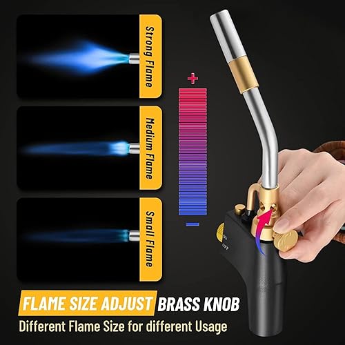 Torcia a Propano MAPP, Torcia a Gas portatile per Lavori Pesanti, Saldatura Idraulica, Brasatura, Torcia a Gas ad Alta Temperatura, Torcia a Grilletto per Saldatura Idraulica, Scottatura, Bistecca - Honorern