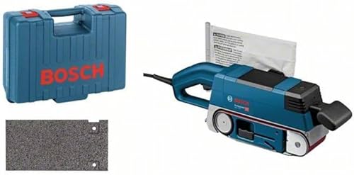 Bosch Professional Levigatrice a Nastro GBS 75 AE, 750W, Velocità nastro : 200-330 m/min, Superficie levigatrice, larghezza: 75 mm, con Set di Accessori, in Valigietta - Honorern