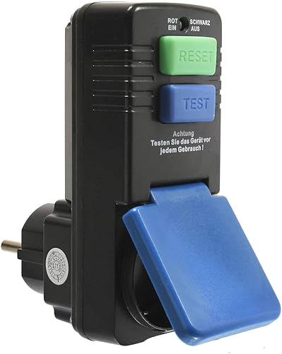 as - Schwabe Connettore adattatore di protezione personale 30 mA — contatto di sicurezza 230 V, 16 A max. 3500 W — spina di protezione individuale per la protezione da scosse elettriche - Honorern