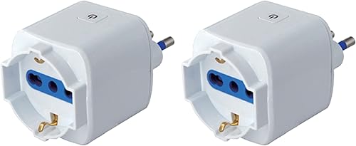 Confezione da 2 di Spina Intelligente Wi-Fi P40 Presa Schuko + Bipasso (Italiana Tipo L), Wifi Smart, Timer e Controllo remoto da APP, Compatibile con Alexa e Google - Honorern