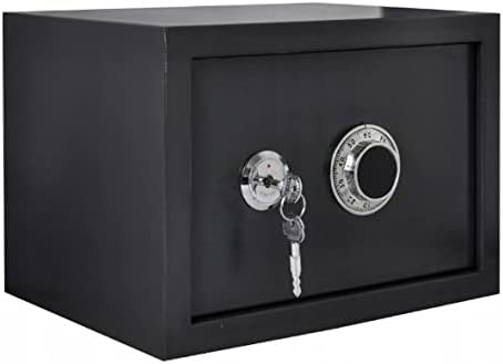 Safe Tresor - Cassaforte per mobili con serratura meccanica a combinazione + serratura a doppia barba, cassaforte da parete, con 2 chiavi da 6 kg, 9 kg, 350 x 250 x 250 cm, colore grigio - Honorern