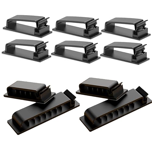 Clip Per Cavi,10 Pezzi Fermacavo Adesivo Bianco Porta Cavi Scrivania con Adesivo 3M Per Organizzatore Cavi In Ufficio,Auto And Casa - Honorern