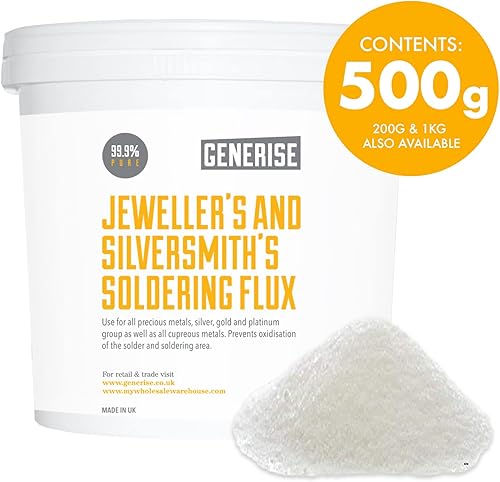 Saldatura Flux Jewellers and Silvermits - Polvere per saldare il 99,9% puro, per saldatura oro, argento, platino, ottone, rame, 500 g - Honorern