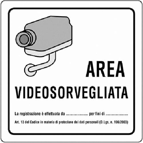 Cartello 'Area Videosorvegliata' In Alluminio. - Honorern