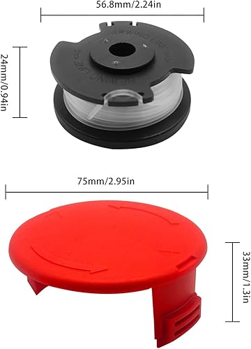 cimsfcor Bobina di ricambio per decespugliatore, Ein-hell GE-CT 18/28 Li, bobina di ricambio con copertura per bobina, per tagliaerba Ein-Hell GE-CT 18/28 Li GE-CT 18/28 Li TC (8 pezzi) - Honorern