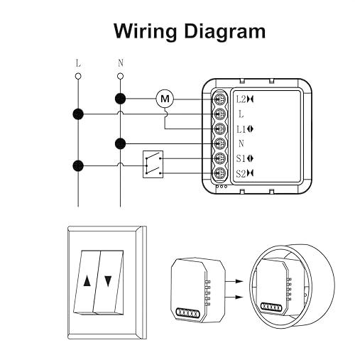 Interruttore Tapparelle rf+WiFi, con Telecomandi RF e Modulo Ricevitore, Controllo Tapparelle Elettriche per Tende e Persiane, 433MHz Modulo Comando Timer, Smart Life app (2) - Honorern