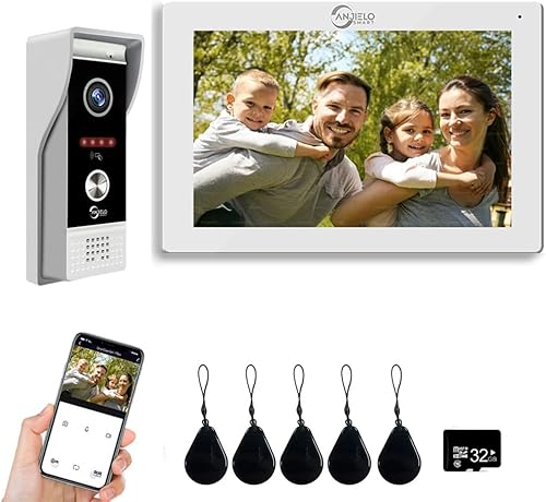 ANJIELO SMART TUYA Videocitofono (cablato), videocitofono 1080p con monitor touch screen da 7 pollici, supporta rilevamento del movimento, metodi di sblocco multipli - Honorern
