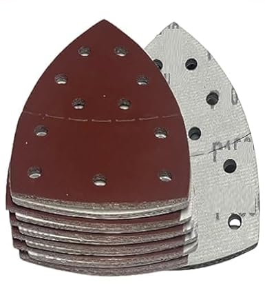 Levigatrice triangolare per carta vetrata | Levigatrice multiuso per carta vetrata | grana 240-1.000 | 20 fogli ciascuno | 100 pezzi | Triangoli di levigatura Prio 105x152 | Carta vetrata fine - Honorern