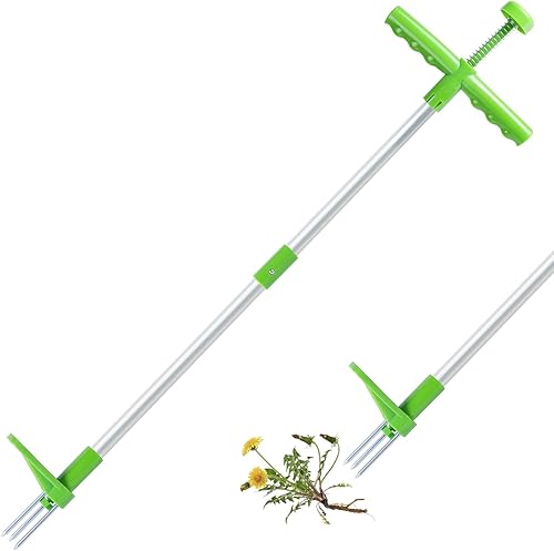 Estirpatore, Estrattore Manuale da Giardino, Estrattore per Erbacce in Piedi con Manico e 3 Artigli, Strumento Diserbatrice Manuale Rimozione delle Radici Prato Manico Lungo 100cm - Honorern