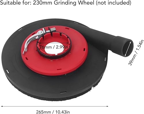 Copertura Antipolvere per Smerigliatrice Angolare da 9 Pollici per Mola da 230 Mm Rosso Nero PA6 Copertura Antipolvere per Smerigliatrice Angolare - Honorern