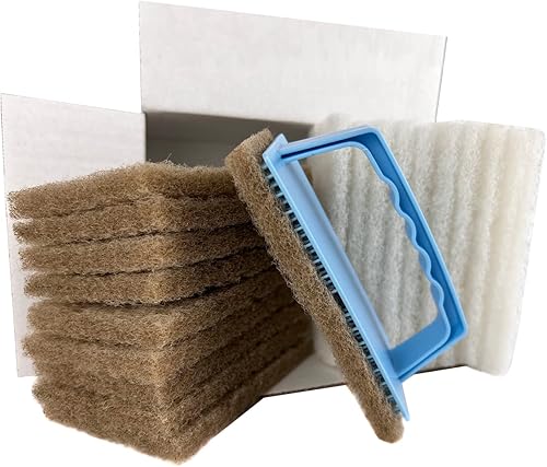 OLI-NATURA - Set di cuscinetti piccoli, con 1 supporto con manico, 10 cuscinetti bianchi e 10 beige - Honorern