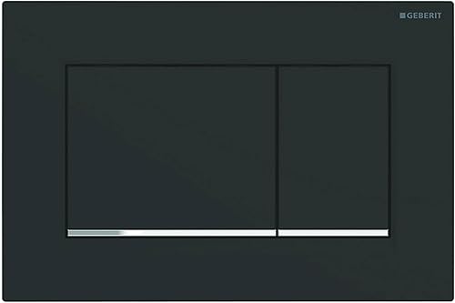 Geberit, Placca di comando Sigma30 115.883.14.1, per risciacquo a 2 quantità, colore nero opaco, cromo 115883141 - Honorern