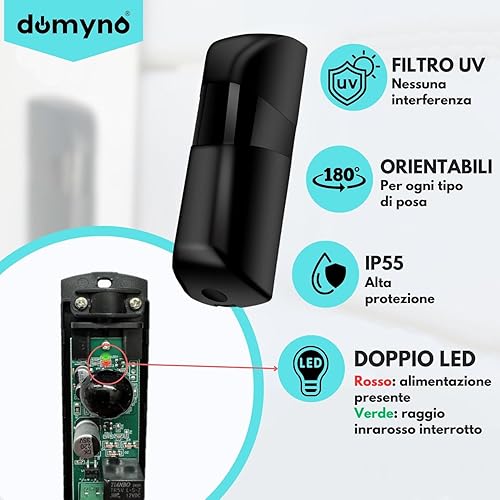 Coppia di Fotocellule a Infrarossi Universali per Cancello Garage Sensore Esterno porta Automatica 12V / 24V AC DC - Honorern