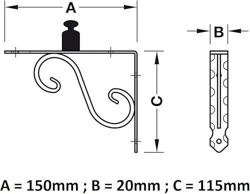 cyclingcolors 2x staffe mensole antiche vintage acciaio forgiato nero antico 150 x 115 mm 15 kg per pezzo rustico scaffale supporto vecchio - Honorern