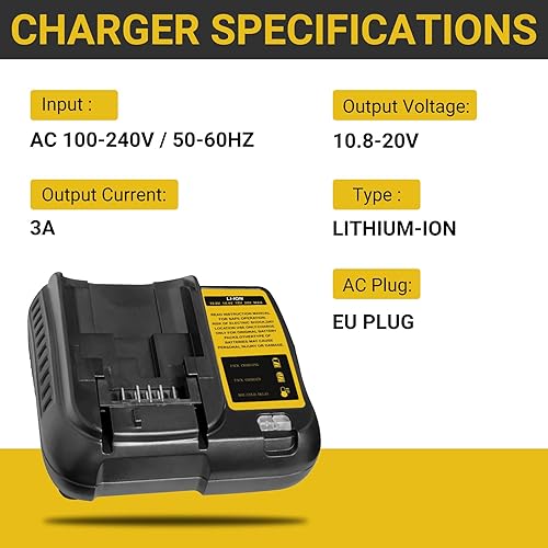 DCB107 sostituto del caricabatterie per Dewalt 10,8~20V 3A con indicatore LED caricabatterie - Honorern