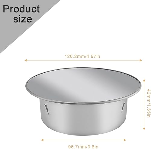 Tappo per Foro Camino, Copertura del Canna in Acciaio Inox, Coperchio per Stufa 100 mm per Tubo Stufa Standard con Diametro 100 mm - Honorern