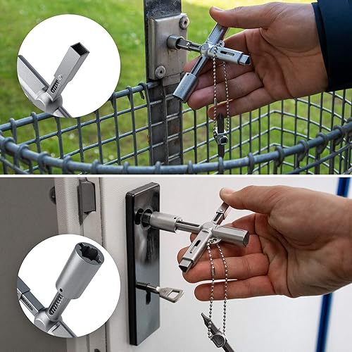 Chiave universale con 7 profili - Chiave quadra e non solo multiuso per armadi, cantieri, finestre, porte, tubi e molto altro - chiave contatori universale - chiave quadri elettrici - Honorern