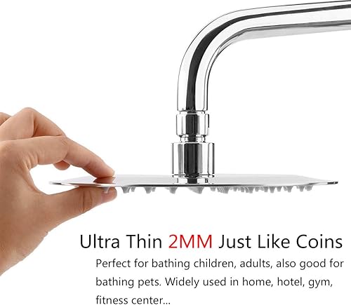 Doccia anticalcare in acciaio inox 316 soffione doccia rotondo ultra sottile alta pressione testa doccia regolabile a pioggia per il bagno, 12 pollici - Honorern