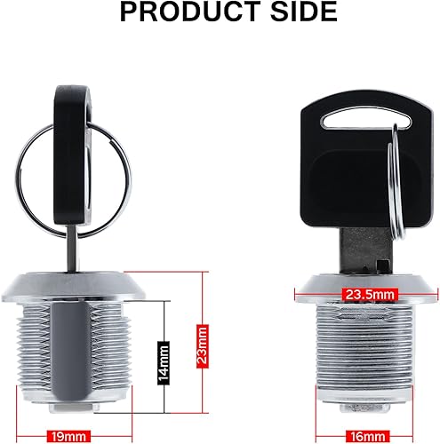 Serrature a camma in acciaio inossidabile - per cassette della posta, cassetti, armadietti -con chiavi gemelle, 16 mm, 16mm Drawer lock - Honorern