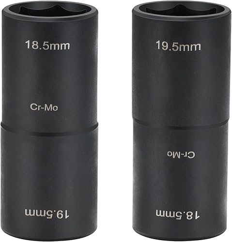 Set di Chiavi a Bussola a Percussione, 18,5 mm, 19,5 mm, Testa Doppia, 1/2'', per Cambio Pneumatici, Adatto per Ford Land Rover e Tutti i Modelli - Honorern