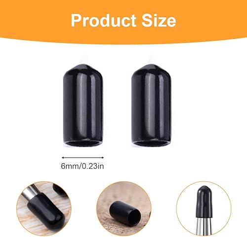 Cappucci terminali in gomma, 50 pezzi Cappucci terminali rotondi in vinile per vite Tubo in vinile Tubo flessibile Post Bullone Coprivite Protezioni filettatura Kit assortimento 6mm - Honorern