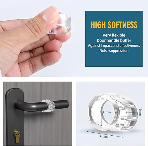 10 Pezzi Fermaporte per maniglie - Fermaporte per maniglie in PVC - Silicone Anti Protettori - 17 mm Apertura - Protezione Per Porte e Finestre - Paraspigoli Per Porta - Honorern