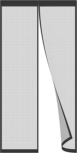 Zanzariera Magnetica in Vetroresina,100x230cm Rete Molto Resistente,Tenda con Magneti Ancora Più Potenti,Resiste al Vento e ai Raggi UV,Zanzariere Magnetiche Nero - Honorern
