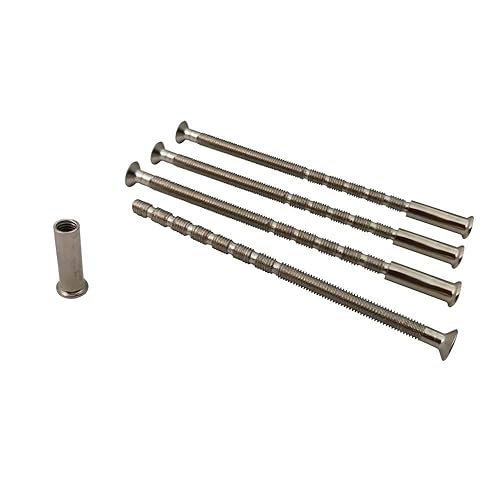 Viti di fissaggio M5 per maniglia della porta del patio, serratura, rosetta, pomello, cilindro (99 mm, colore nichel, 4 pezzi) - Honorern