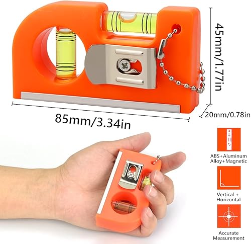 2 Pezzi Mini Livella a Bolla Magnetica Livella Piccola per Camper Livella Tascabile 2 Bolle Livella a Bolla d'Aria Precisione in Plastica per Lavorazione del Legno o Misurazione Fai-da-Te - Honorern