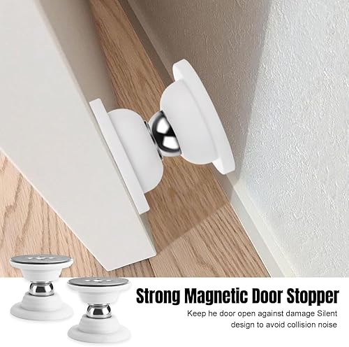 Fermaporta magnetico, 2 pezzi, per esterni, senza necessità di trapano, con colla forte e viti, fermaporta per camper, rimorchi, scomparti per barca, carico bianco - Honorern