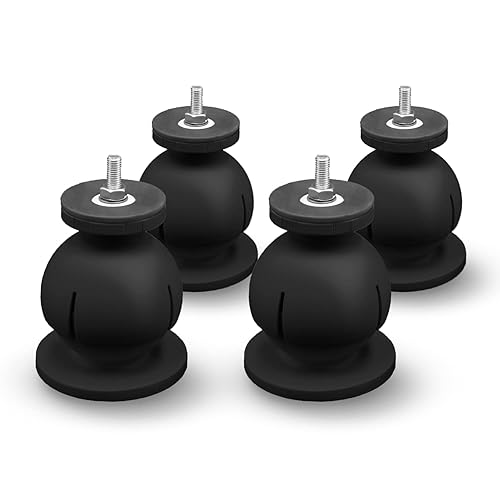 Errecom Mini Steady, Supporto a Pavimento Regolabile per Unità Esterne Climatizzatori e Pompe di Calore, RAL 9004 - Nero, confezione da 4 supporti - Honorern