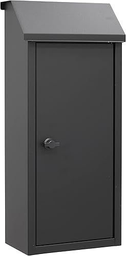 Cassetta Postale per Pane in Acciaio, Grande Capacità, Cassetta delle Lettere per Pane e Giornale, Cassetta Postale per Il Pane, Apertura Senza Chiave, Nero - Honorern