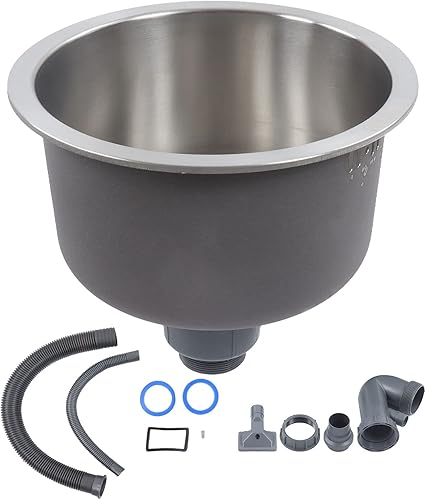 Lavello da Cucina - Lavello in Acciaio Inox - Lavello da Cucina Sottotop a Vasca Singola - Rotondo - Diametro 30cm - Ideale per Lavelli da Cucina, Lavelli da Bar o Esterno - Honorern