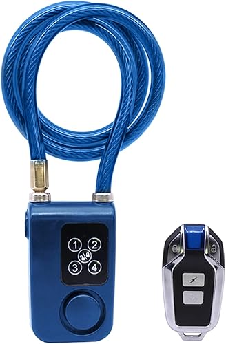 Lucchetto per bici elettrica con allarme sonoro, antifurto per scooter, cavo in acciaio inossidabile, resistente al taglio, per porta del cancello della moto, catena antifurto per bicicletta, catena - Honorern