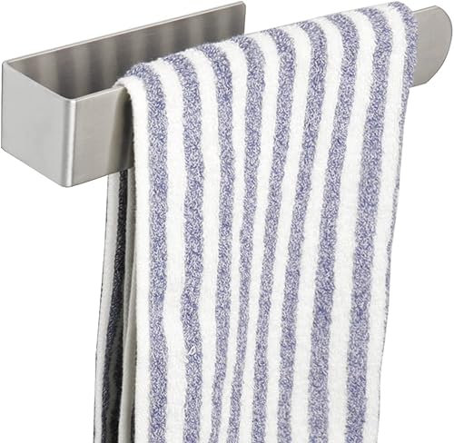YUET Bagno Portasciugamani Adesivo da Muro 24CM Per Porta Salviette in SUS 304 Acciaio Inossidabile Porta Asciugamani (Senza Foratura,Argento) Portasalviette Parete Cucina - Honorern