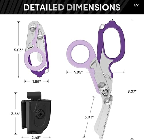 Cesoie per traumi Cesoie di emergenza con tagliacinghia e rompivetro Pinze per forbici pieghevoli in acciaio inossidabile, forbici da salvataggio per campeggio all'aperto Strumenti… - Honorern