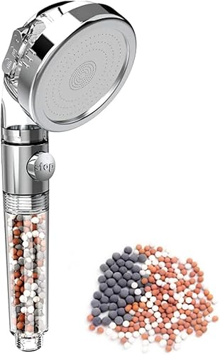 Soffione Doccia con Anticalcare - Soffione Doccia Alta Pressione 3 tipi di Getto - Risparmio idrico Filtro e Sfera Minerale - Honorern