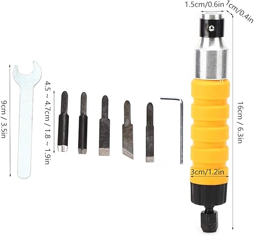 Scalpello elettrico per intagliare il legno, set di utensili per carpenteria con scalpello per intaglio del legno, strumento per la lavorazione del legno con chiave esagonale - Honorern