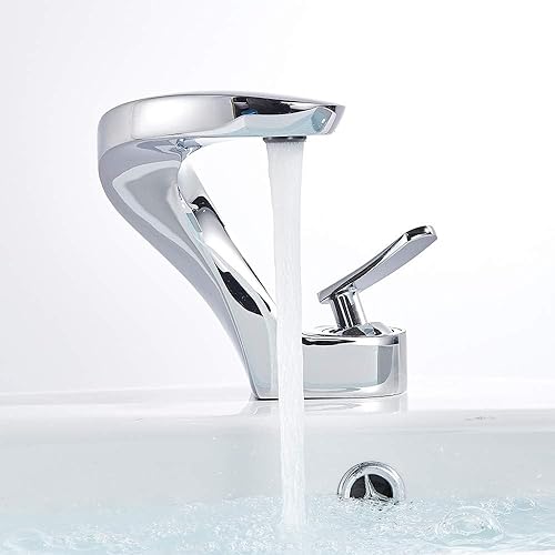 Rubinetto per bagno cromato miscelatore monocomando per lavabo ad alta pressione per bagno - Honorern